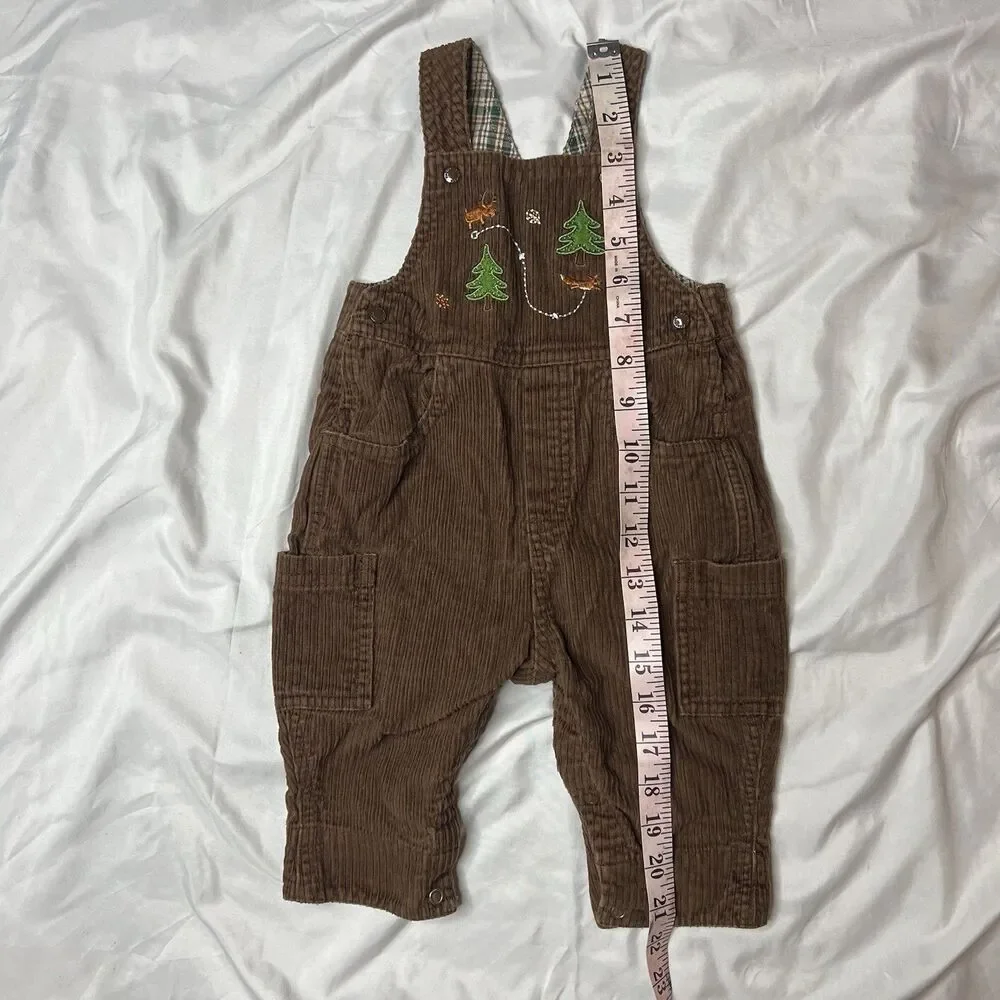 Oshkosh B'Gosh Brown Corduroy Embroidered Overalls Size 3-6 Months Baby Kid Fall